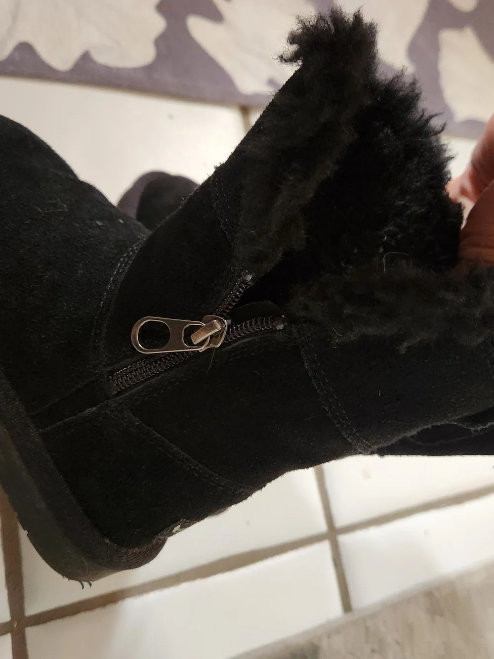 Koolaburra Black Suede Shearling Short Boot
